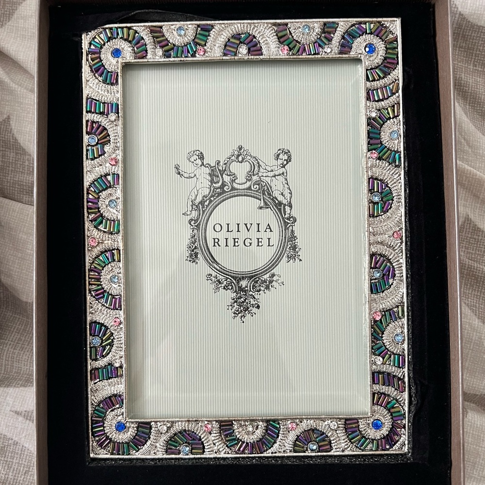 Olivia Riegel - Beautiful Antique colorful gems jewels Silver Frame